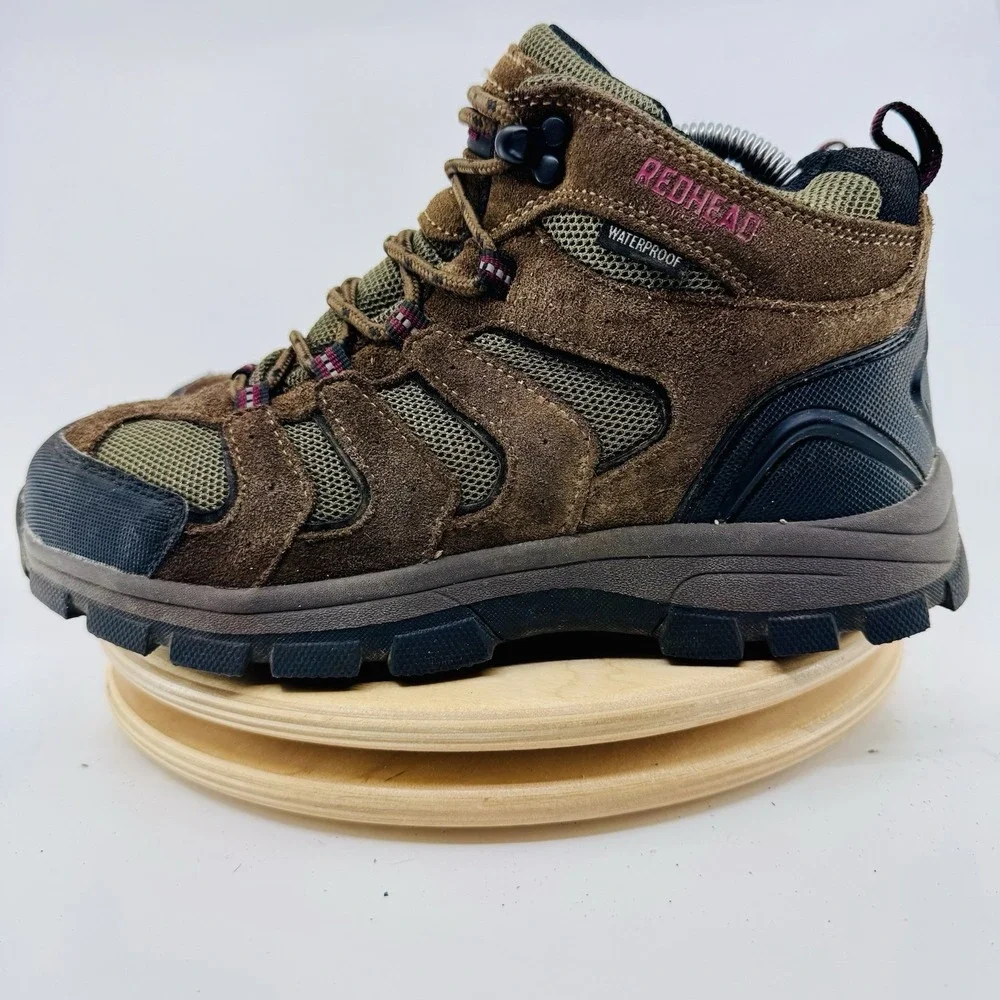 RedHead Zipline Waterproof Hiking Boots boys 6 Brown Mid Hiking Trail Shoes